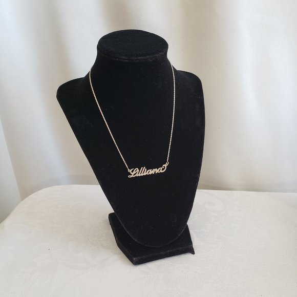 LILLIANA monogram name Sterling silver 925 necklace. 16" - Picture 3 of 4